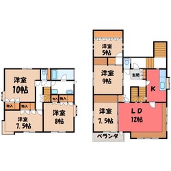 鶴田町大塚様貸家の物件間取画像